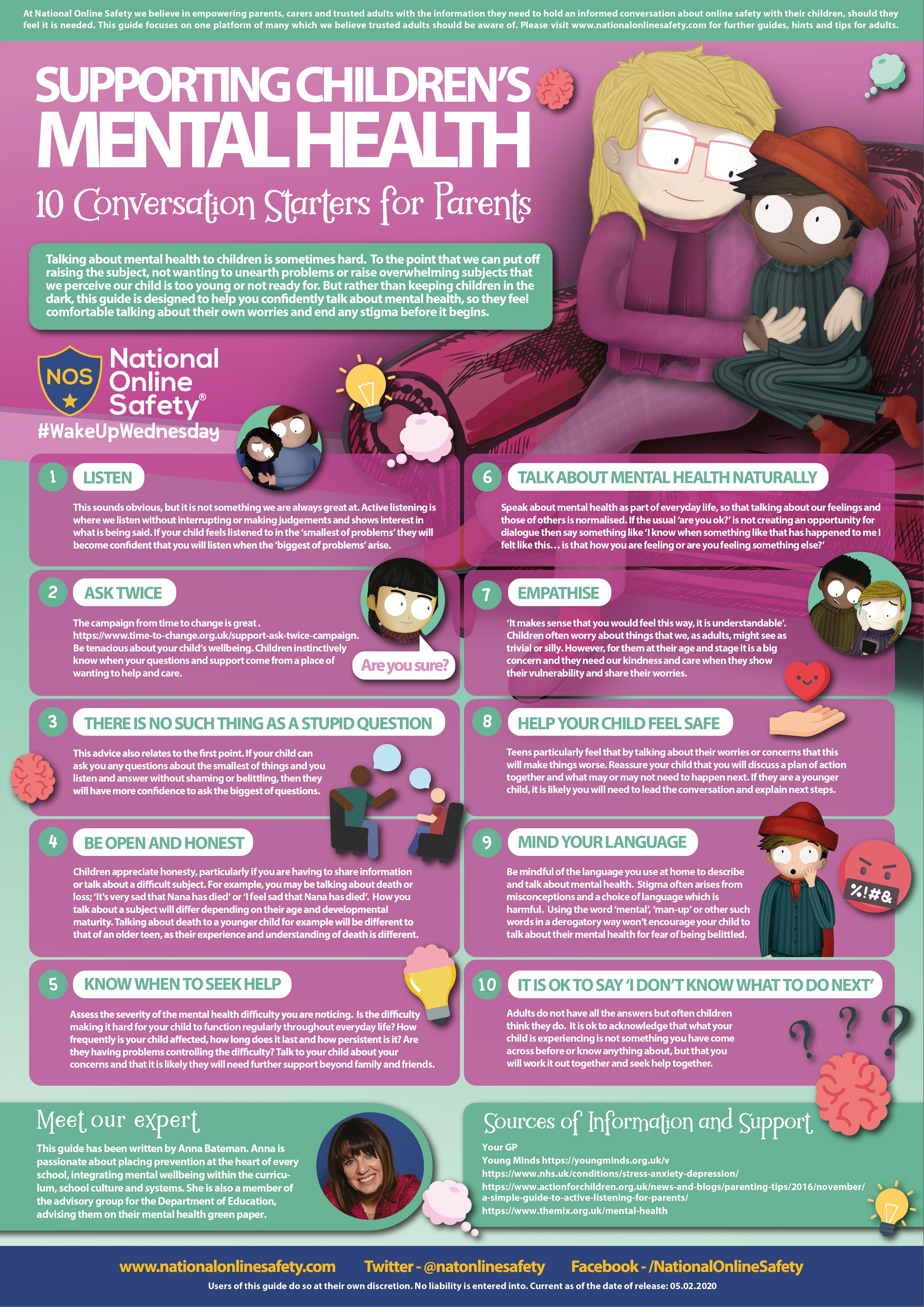 Supporting Young People's Mental Health: 10 conversation starters for pupils